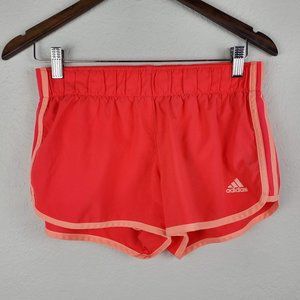 Adidas Orange Athletic Shorts Mesh Lining Small